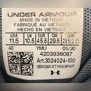 Under Armour Charged Escape USA size 11.5 grey running shoes in good shape.